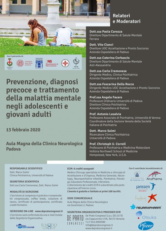 PREVENZIONE, DIAGNOSI PRECOCE E TRATTAMENTO DELLA MALATTIA MENTALE NEGLI ADOLESCENTI E NEI GIOVANI ADULTI