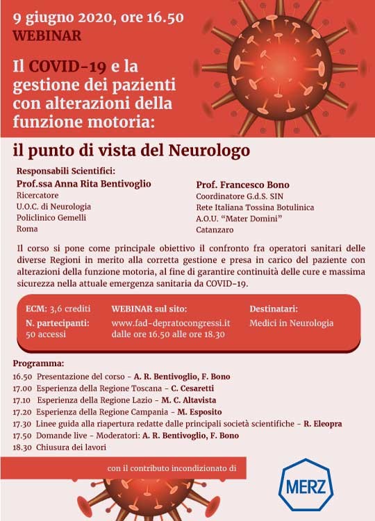 Il COVID-19 e la gestione dei pazienti con alterazioni della funzione motoria: il punto di vista del Neurologo