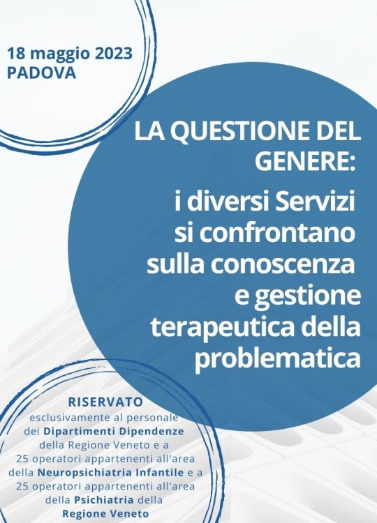 La questione di genere: i diversi servizi si confrontano sulla conoscenza e gestione terapeutica della problematica